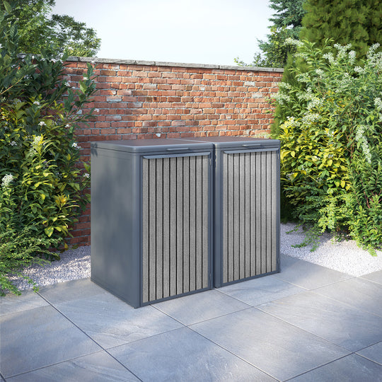 Curva Anthracite Grey 2 Bin Store with Virtis Door Slat