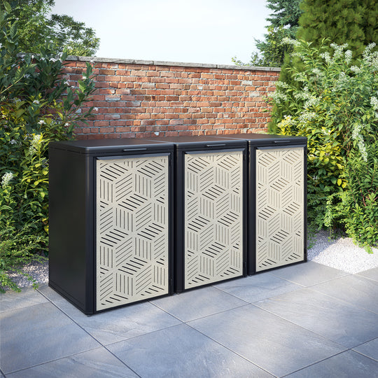 Curva Black 3 Bin Store with Cubed Door Screen