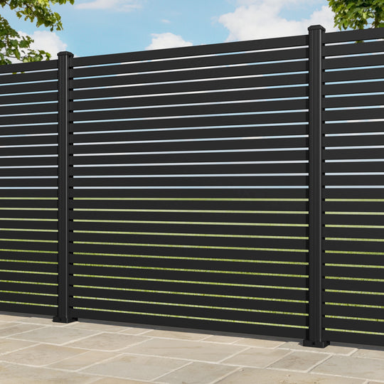 Aria Aluminium Fence Panel - Black - with our aluminium posts