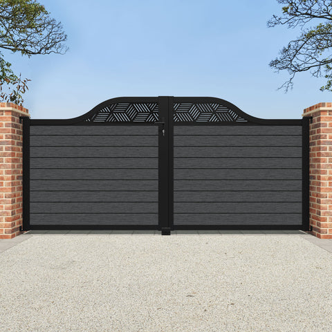 Fusion Cubed Curved Top Driveway Gate - Dark Grey - Top Screen