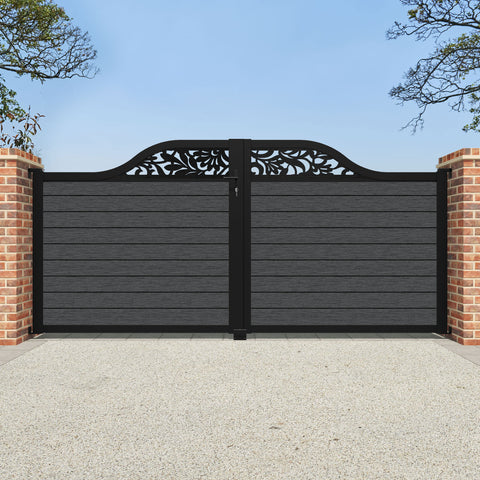 Fusion Heritage Curved Top Driveway Gate - Dark Grey - Top Screen