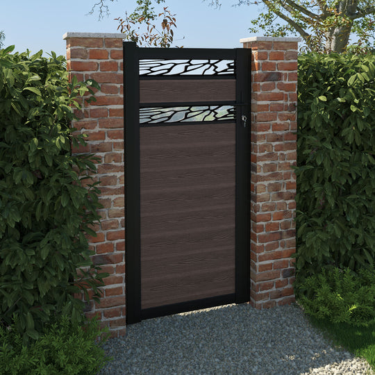 Classic Shatter Split Screen Pedestrian Gate - Mid Brown