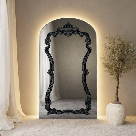 Artisan Frame Within Arched Full-Length Leaner Mirror - with LED