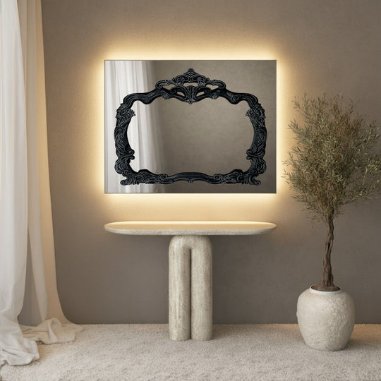 Artisan Frame Within Rectangular Wall Mirror - with LED