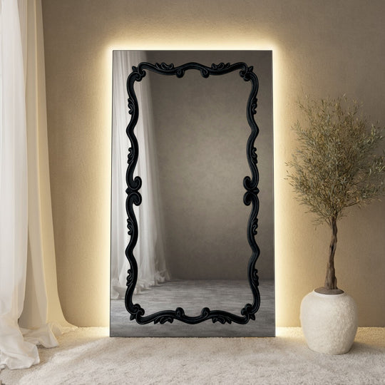 Atelier Frame Within Rectangular Full-Length Leaner Mirror - with LED