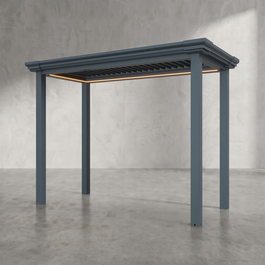 Anthracite 3m x 1.4m Aluminium Pergola with Traditional Coving