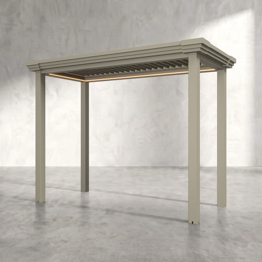 Latte 3m x 1.4m Aluminium Pergola with Modern Coving