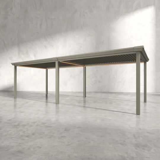 Latte 8m x 3m Aluminium Pergola with Modern Coving