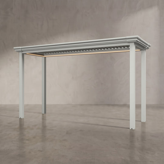 Light Stone 4m x 1.4m Aluminium Pergola with Traditional Coving