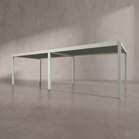 Light Stone 8m x 3m Aluminium Pergola