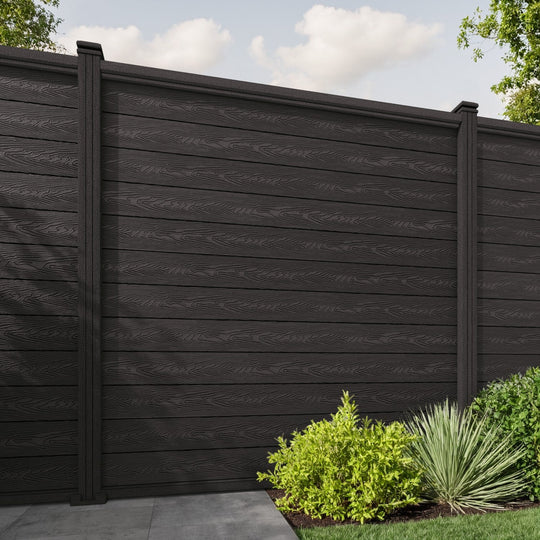 Classic Fence Panel - Dark Oak - with our composite posts