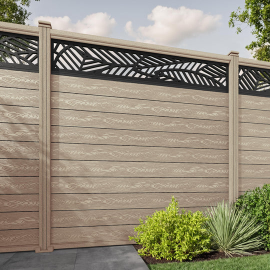Classic Habitat Fence Panel - Light Oak - with our composite posts