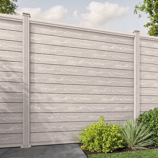 Classic Fence Panel - Mid Stone - with our composite posts