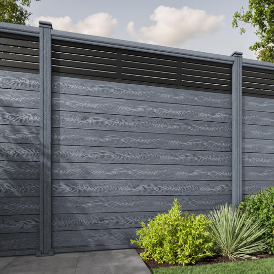 Classic Aspen Fence Panel - Anthracite - with our composite posts