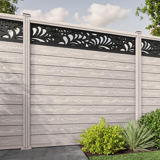 Classic Petal Fence Panel - Mid Stone - with our composite posts