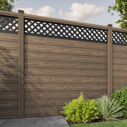 Classic Hive Fence Panel - Teak - with our composite posts