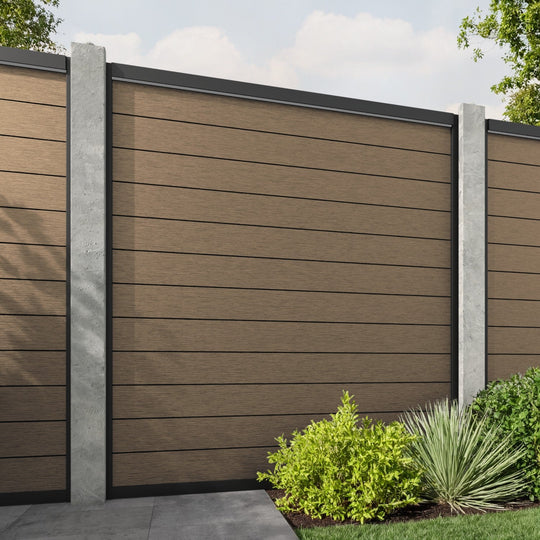 Fusion Fence Panel - Teak - for existing concrete posts