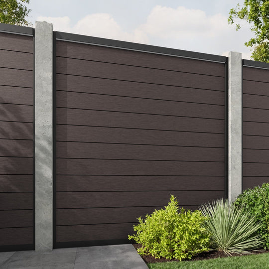 Fusion Fence Panel - Mid Brown - for existing concrete posts