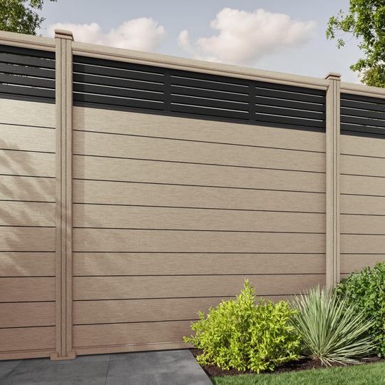 Fusion Aspen Fence Panel - Light Oak - with our composite posts