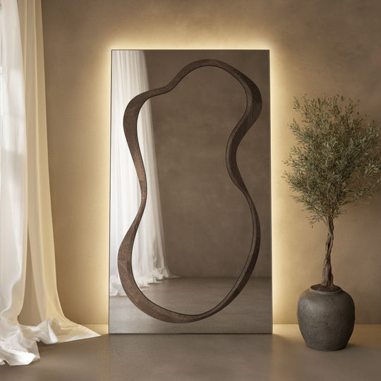 Forma Frame Within Rectangular Full-Length Leaner Mirror - with LED