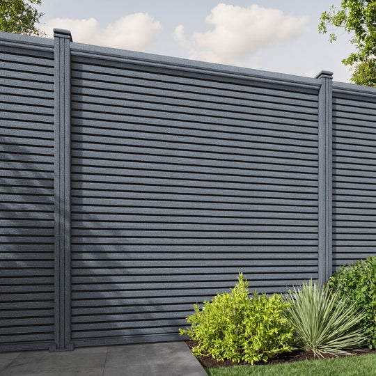 Hudson Fence Panel - Anthracite - with our composite posts