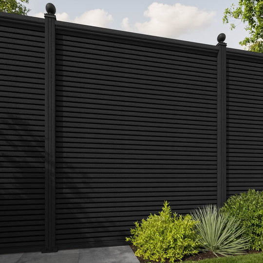 Hudson Fence Panel - Black - with our composite posts