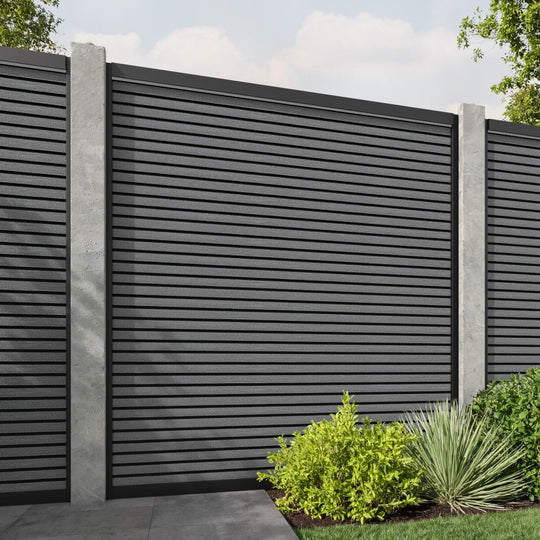Hudson Fence Panel - Mid Grey - for existing concrete posts