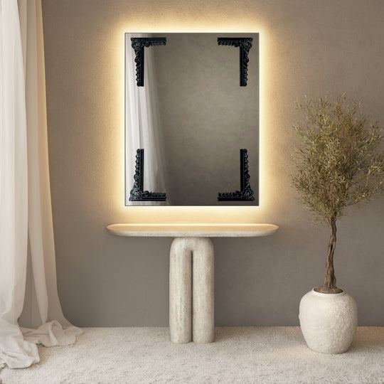 Lucente Frame Within Rectangular Wall Mirror - with LED