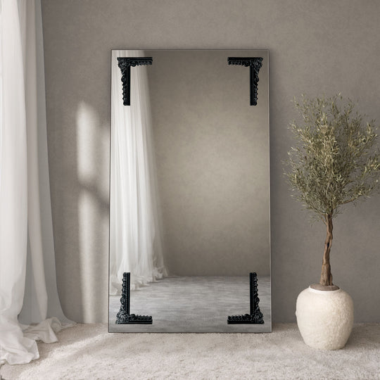 Lucente Frame Within Rectangular Full-Length Leaner Mirror