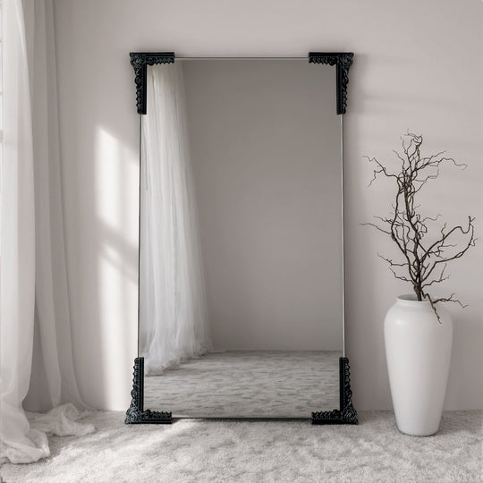 Lucente Partial Frame Rectangular Full-Length Leaner Mirror