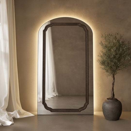Lumiere Frame Within Arched Full-Length Leaner Mirror - with LED