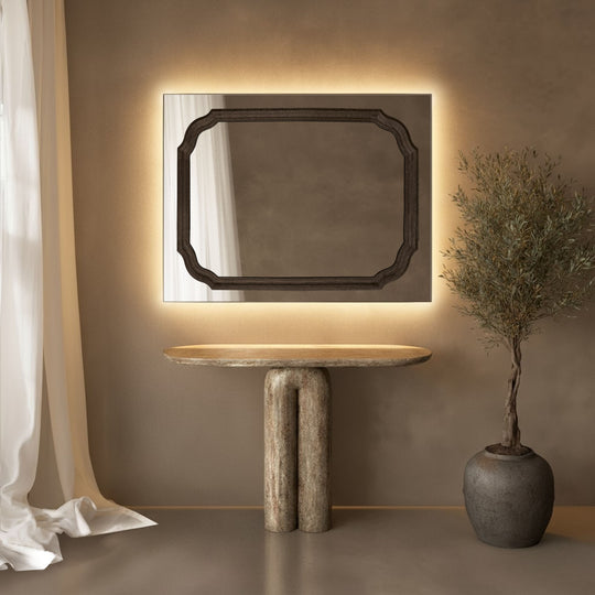 Lumiere Frame Within Rectangular Wall Mirror - with LED