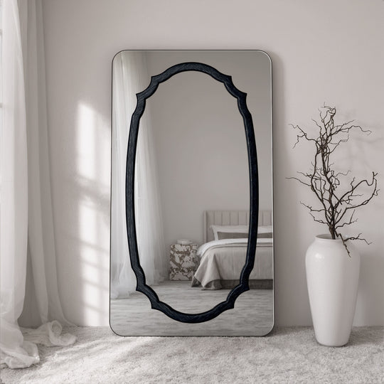 Porto Frame Within Rounded Rectangle Full-Length Leaner Mirror