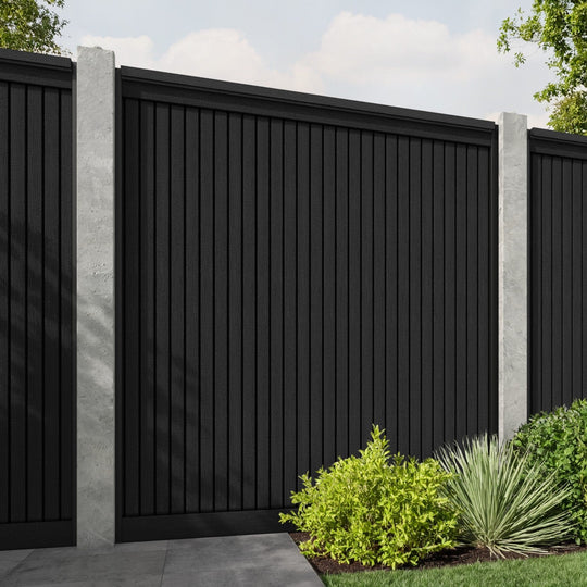 Virtis Fence Panel - Black - for existing concrete posts