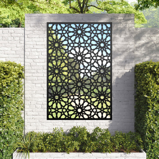 Amina outdoor decorative mirrored panel