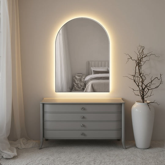Frameless Arched Wall Mirror - with LED