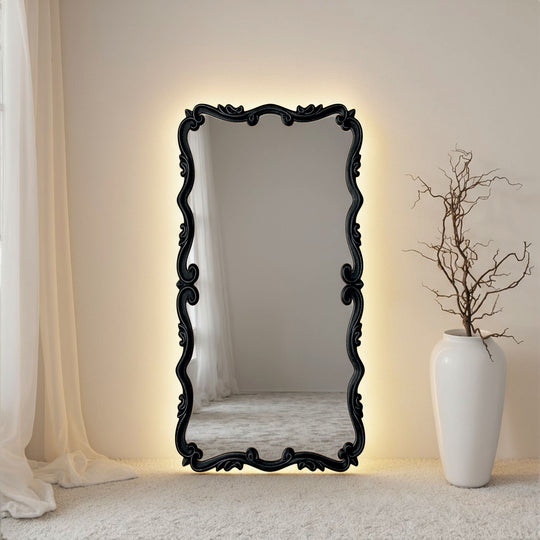 Atelier Framed Rectangular Full-Length Leaner Mirror - with LED
