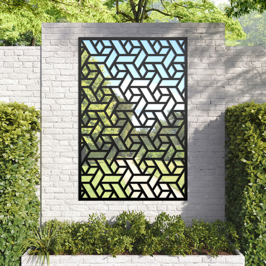 Contour outdoor decorative mirrored panel