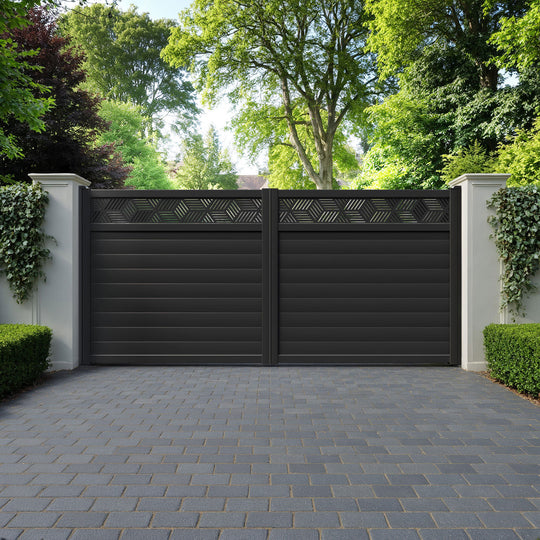 Cubed Aluminium Straight Top Driveway Gate