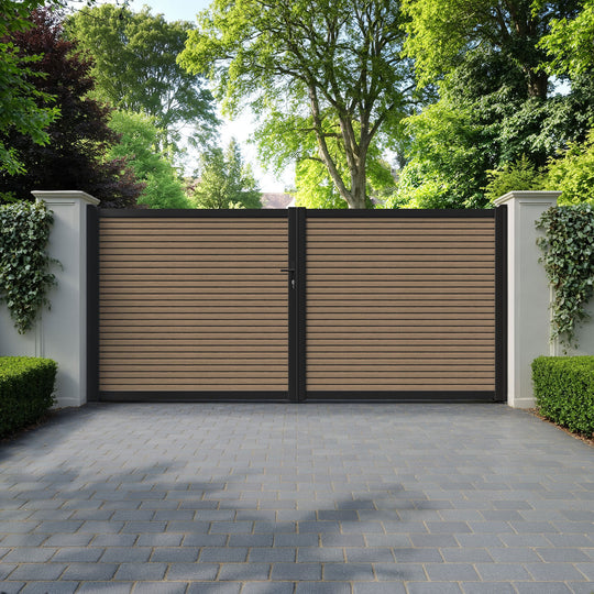 Hudson Teak Straight Top Driveway Gate