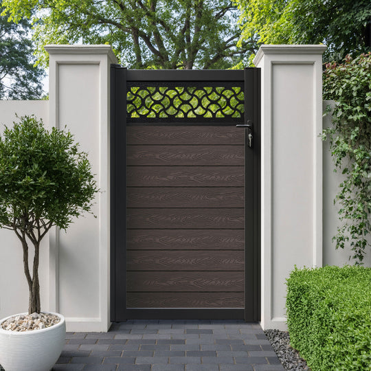 Classic Vida Pedestrian Gate - Mid Brown