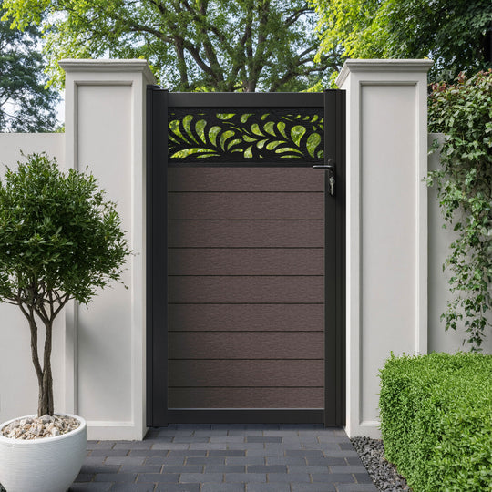 Fusion Petal Pedestrian Gate - Mid Brown