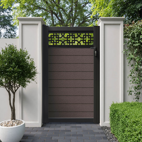 Fusion Zaria Pedestrian Gate - Mid Brown