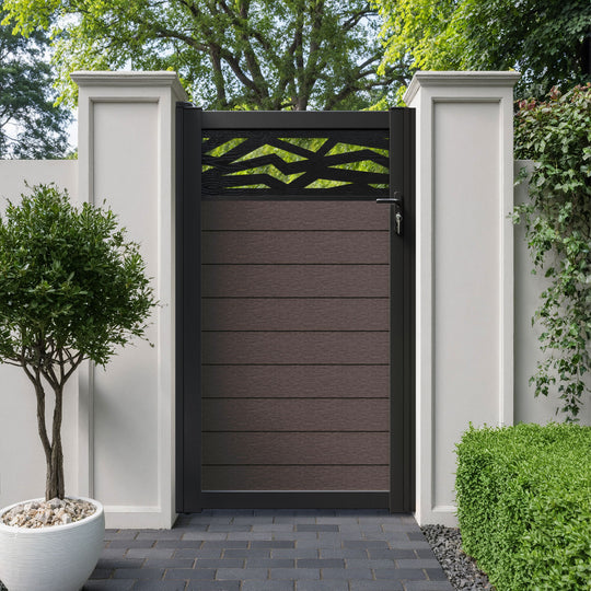 Fusion Zenith Pedestrian Gate - Mid Brown