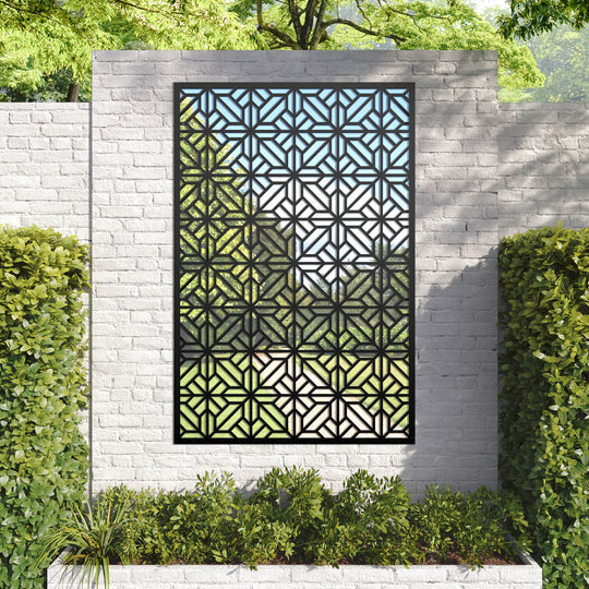 Geo outdoor decorative mirrored panel