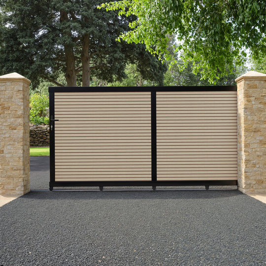 Hudson Light Oak Sliding Driveway Gate