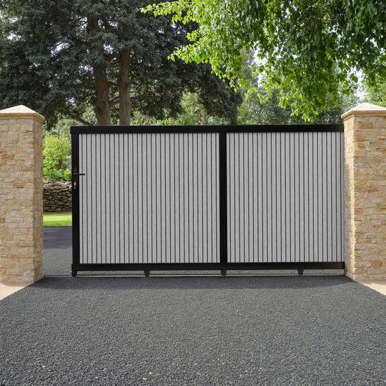 Virtis Light Grey Sliding Driveway Gate