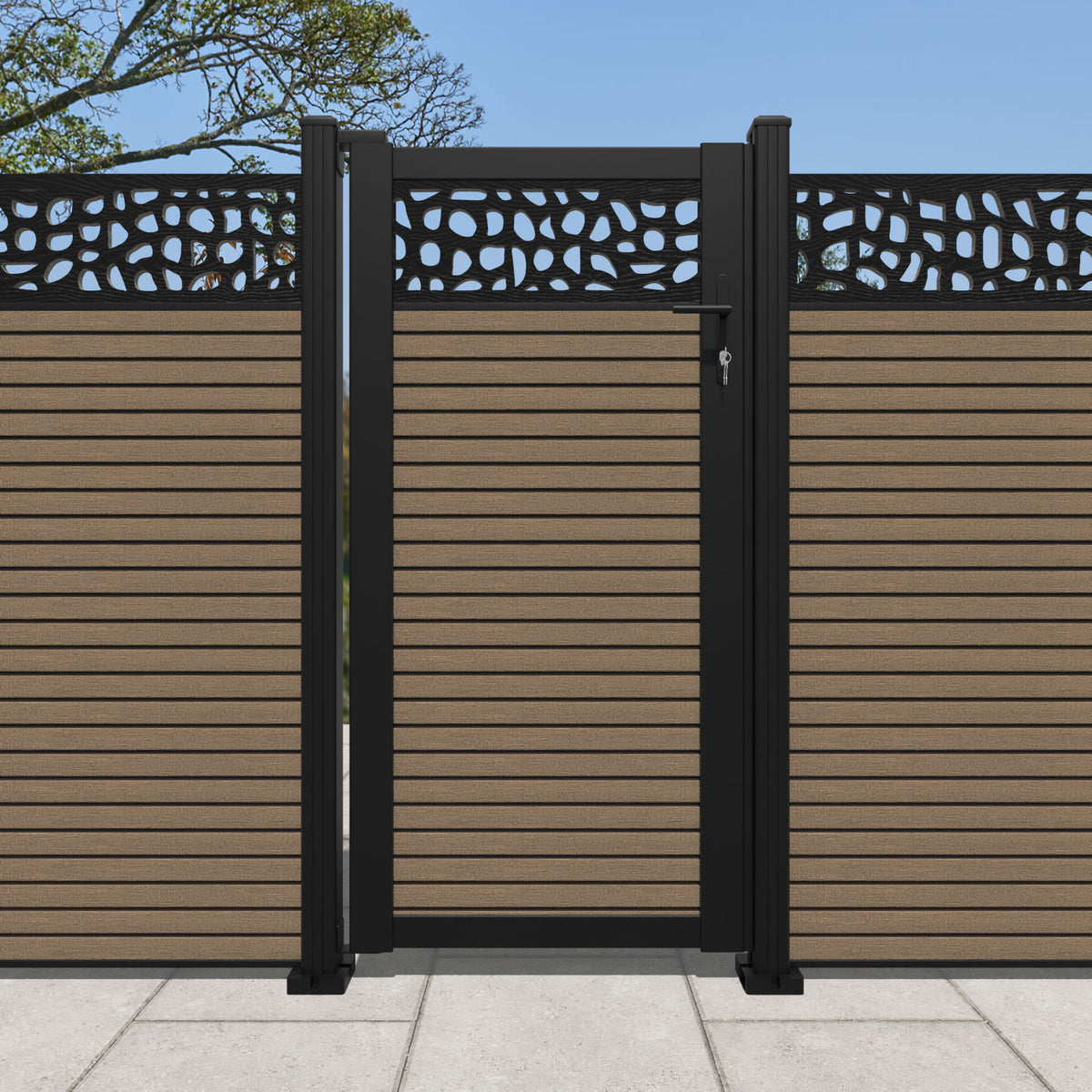 Hudson Pebble Pedestrian Gate Teak Charles & Ivy
