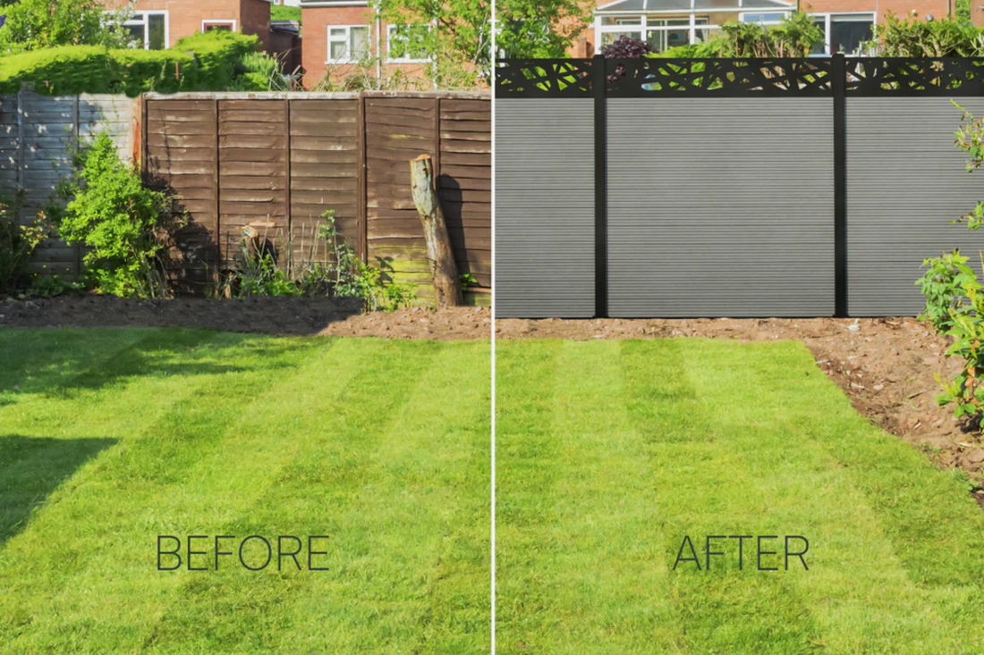 Replacing wooden fence panels with composite