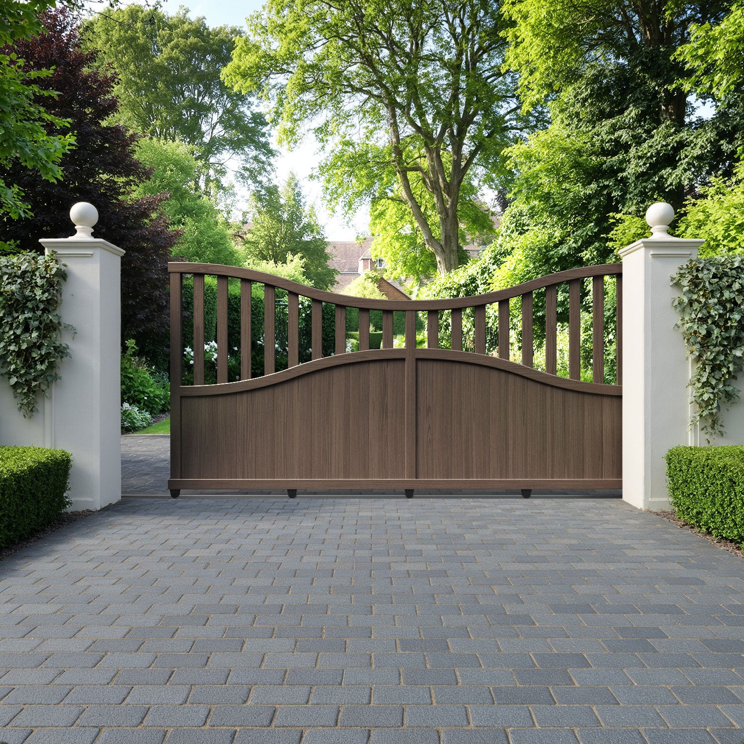 Bramble Aluminium Sliding Low Middle Driveway Gate